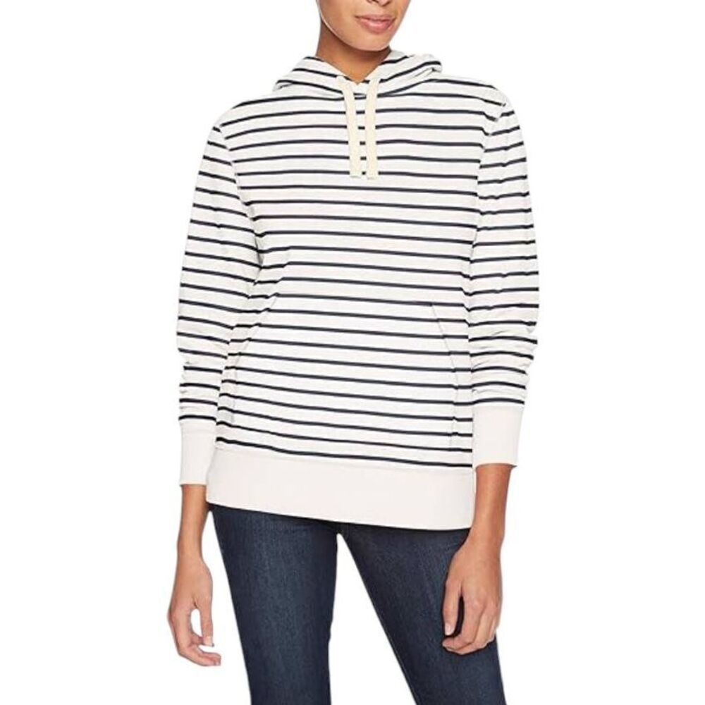 AMAZON ESSENTIALS BLACK & WHITE STRIPE HOODIE SZ.XL GUC